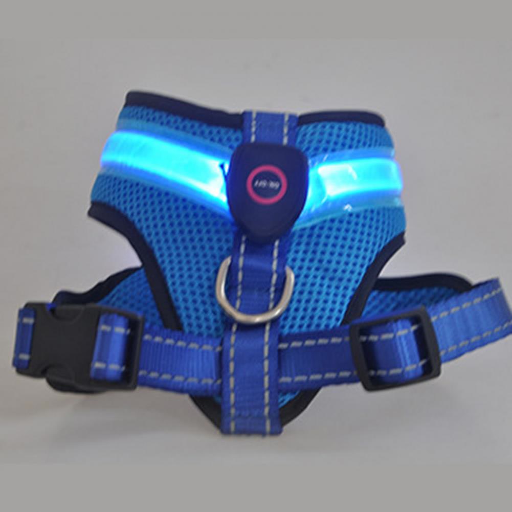 Great Pet LED Harness High Brightness Energy-saving Attractive No Pull Dog Vest Harness with LED Light
