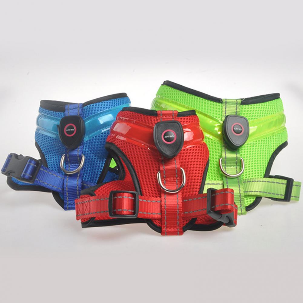 Great Pet LED Harness High Brightness Energy-saving Attractive No Pull Dog Vest Harness with LED Light