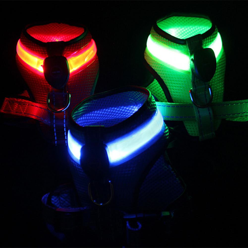 Great Pet LED Harness High Brightness Energy-saving Attractive No Pull Dog Vest Harness with LED Light